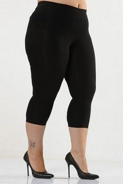 Hmd 3-Piece Oversized Knee Length Black Short Leggings Cotton & Comfortable Texture