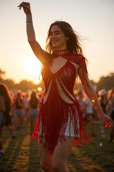 Zuviel Deco Handmade Macrame Dress - Handmade, for Beach and Festival