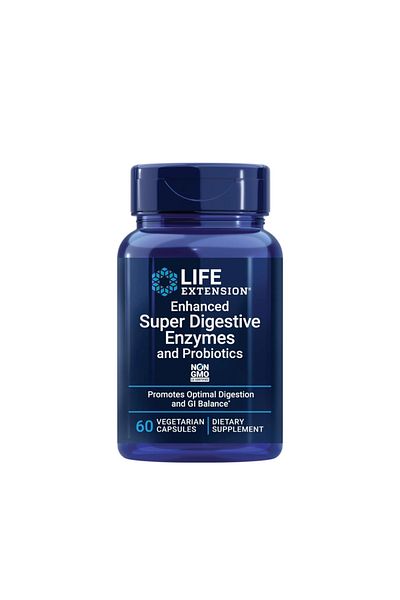 Life Extension Enhanced Super Digestive Enzymes & Probiotics 60 Capsules- Vegetarian-friendly Digestive Health