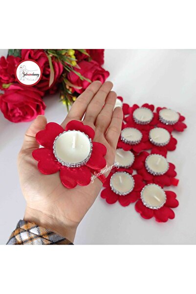 Gelincimherşey 12'li Lastikli Papatya Model Saten Kumaşlı El Mumu