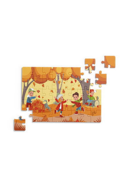 Çılgın Zeka Sonbahar Günü Mini Puzzle 40 Parça 3-7 Yaş Çocuk Puzzle Yapboz