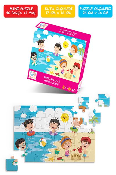 Çılgın Zeka Sand Castle Mini Puzzle 40 Pieces 3-7 Years Old Children's Puzzle Jigsaw Puzzle