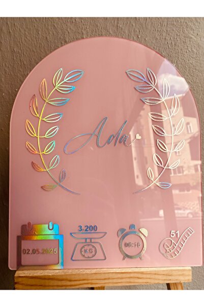 Zen Ahşap Tasarım Doğum Panosu / Bebek Odası Doğum Panosu