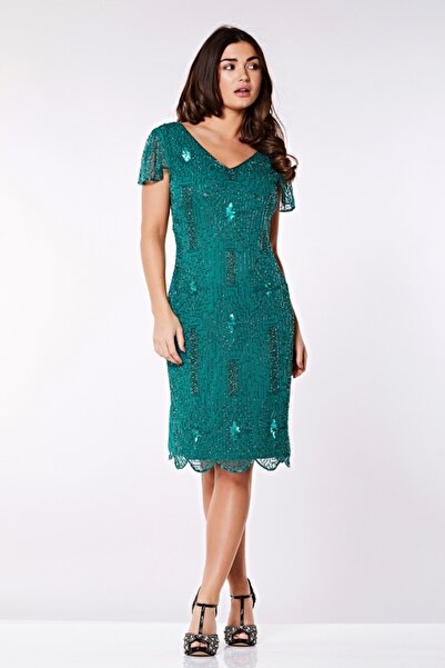 GATSBYLADY LONDON Downton Abbey Flapper Dress in Teal