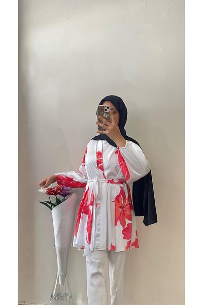 DİLEKBUTİK Kimono din satin de mătase de vară cu flori roz