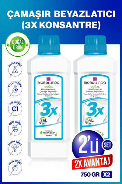 BioBellinda 2 li 3X Ultra Konsantre Çamaşır Beyazlatıcı 750 Gr