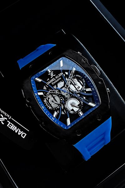Daniel Klein Navy Blue Silicone Cord Exclusive Men's Wrist Watch + Bracelet Gift DKER2052C4