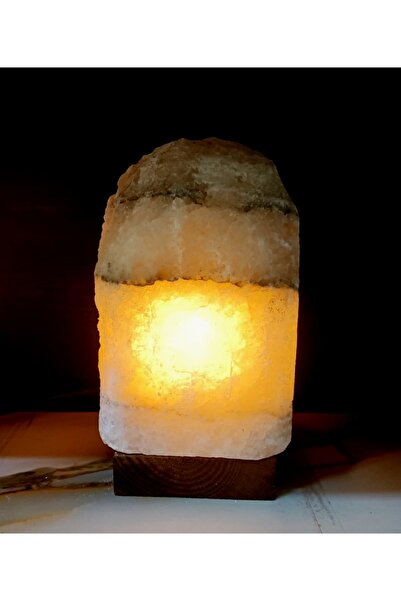 Genel Markalar Doğal Çankırı Tuz Lambası 3-4 Kg, Gri, Elde Çekiçlenmiş, Sağlıklı ve Şık Tasarım