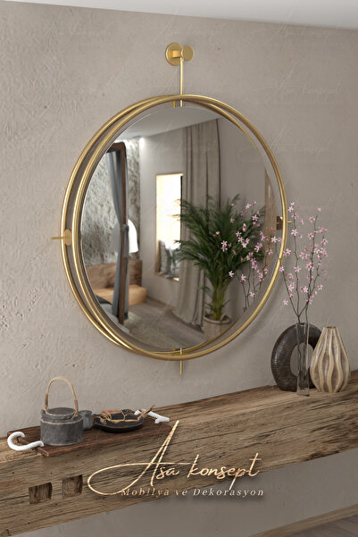 ASA KONSEPT İstanbul Gold 60cm Kablosuz Pilli Led Ayna, Makyaj Aynası, Dresuar Ayna