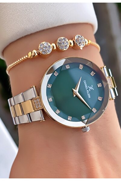 Daniel Klein Marka Sarı Gümüş Renk 2 Yıl Garantili Kadın Kol Saati - Bileklik Hediyeli