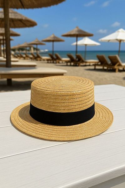 Axesoire 14514 Μπεζ ψάθινο καπέλο