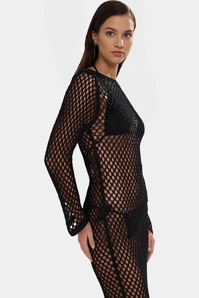 PayBuy Knitwear Maxi Beach Dress Long Sleeve V Neck Summer Lasting Premium Quality Trend Design