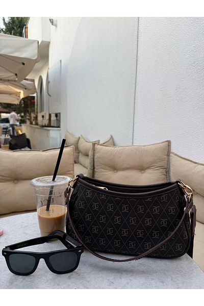 Shift Co Τσάντα Farme Monogram Brown Crossbody