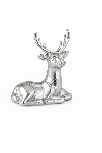 MIARIK DESIGN & DEKORASYON Oturan Geyik Dekoratif Hayvan, Yaprak Figürlü Meta...