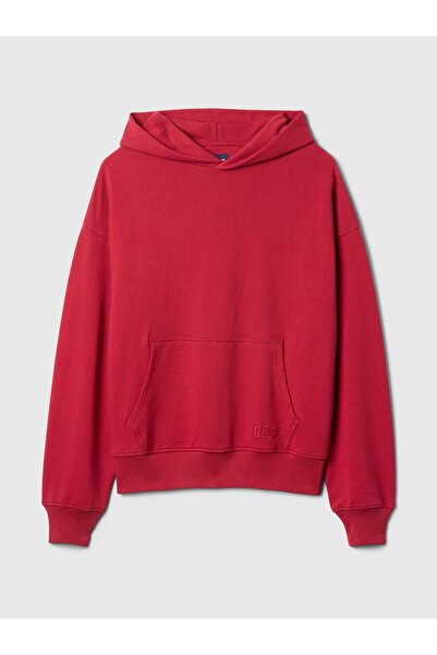 GAP Erkek Kırmızı Gap Logo Heavyweight Oversize Sweatshirt