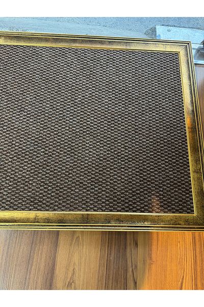 Santara Avnagard Gold Unbreakable Framed Door Mat Made of Thick Carpet