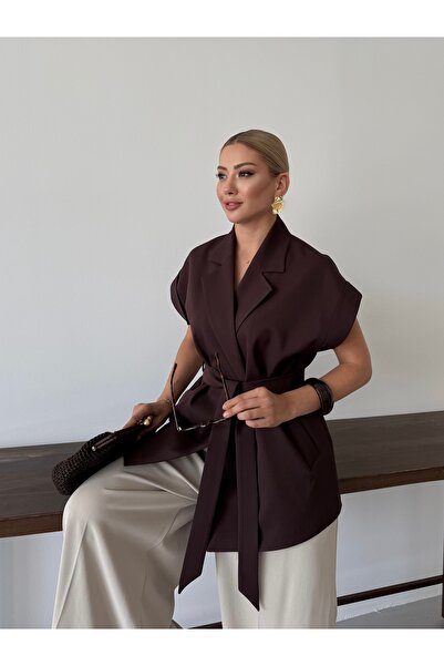 Nadrina Γιλέκο με χαμηλό μανίκι Oversize Belted