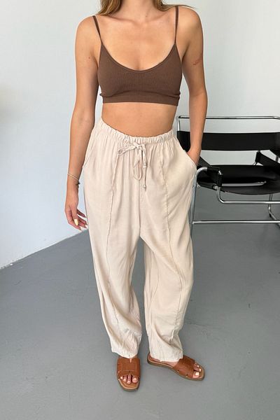 Feela Moda Γυναικείο παντελόνι Modal Cupra Beli Elastic Waist Shalwar 2019