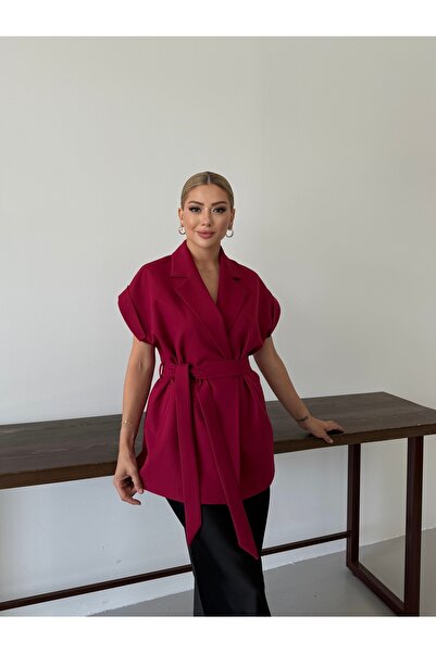 Nadrina Low sleeve oversize belted vest