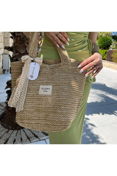 MUTE BAG Victoriaa Straw Bucket Bag / Straw Bag Women's Straw Handle / Shoulder Bag (Width 25/40 Length 27 Handle 50)