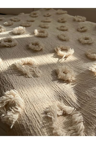 best house decor Brown Double Bedspread with Delux Pompom