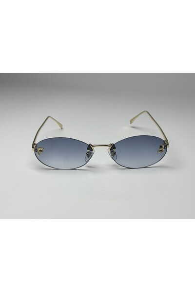 MONAL Fantasy Blue Sunglasses Oval Frame 52 Ekatman