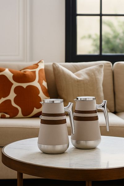 ALSAIF Coffee And Tea Vaccum Flask Set In Multi-color / Leak-proof And Keeps Drinks Hot 1.0/1.0 Liter