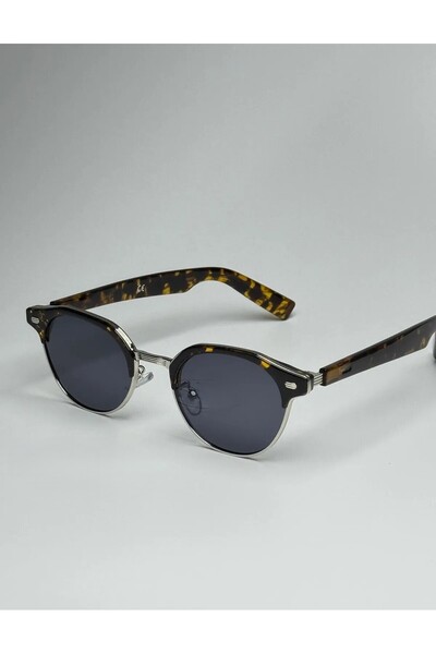 MONAL DONATELLO V2 LEOPARD SAP نظارات شمسية من الزجاج العضوي الأسود 53-18-145 Ekartman TYPE ROUND