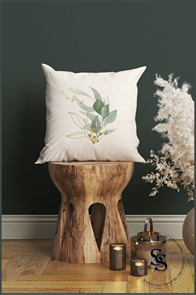 SasoHome Простий сучасний дизайн із зеленим листям, 4 цифрові друковані чохли для подушок