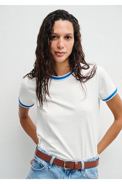 Mavi Tricou alb cu detaliu cu șnur Semi Slim Fit / Semi Slim Fit 1613428-70057