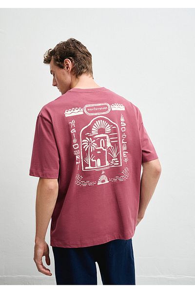 Mavi Τυπωμένο ροζ μπλουζάκι Relaxed Fit / Άνετη εφαρμογή 0612949-70399
