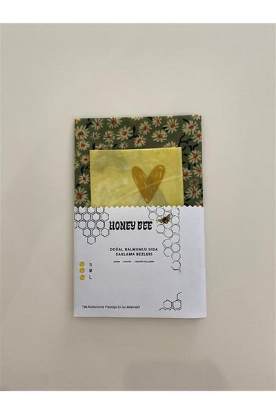 Home Daisy Pattern Reusable Natural Beeswax (Beeswax) Food Storage Fabric Cloth Set of 2