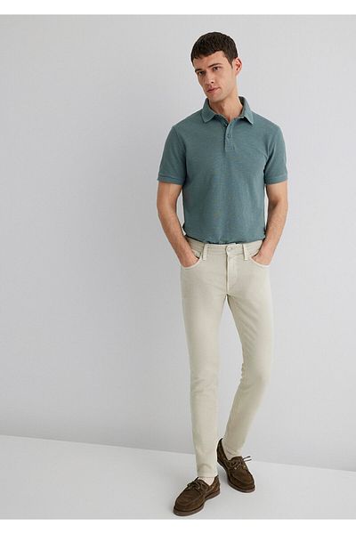 Mavi James Ecru Comfort Gabardine Trousers 0042431024