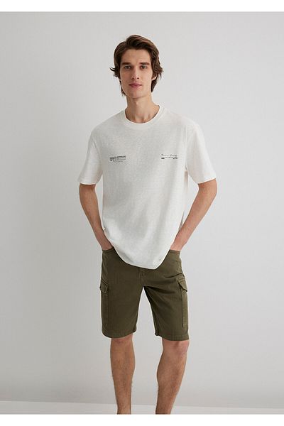 Mavi Τυπωμένο μπλουζάκι εκρού Loose Fit / Loose Comfortable Cut 0612623-70057
