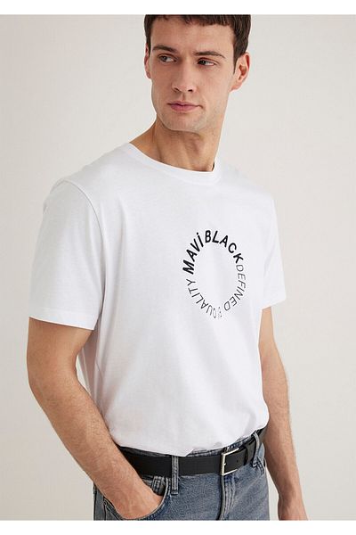 Mavi Μαύρο εμπριμέ λευκό T-shirt Regular Fit 0612406 -620