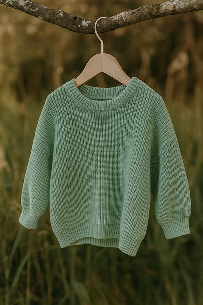 Nimini Kids Pulover unisex pentru bebeluși și copii, cu gâtul rotund, extra flexibil, 0-5 ani