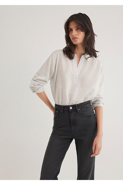Mavi Ριγέ λευκό πουκάμισο Loose Fit / Loose Relaxed Cut 1211012-85407