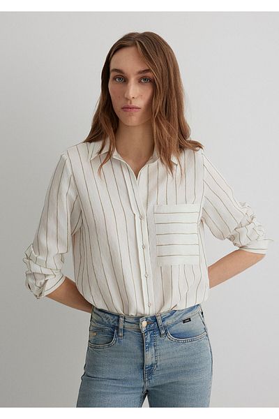 Mavi Ριγέ εκρού πουκάμισο Loose Fit / Loose Fit 1211015-84006