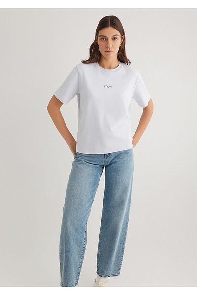 Mavi Tricou alb cu sigla imprimat, cu croiala lejera/cu potrivire lejera 1612829 -89201