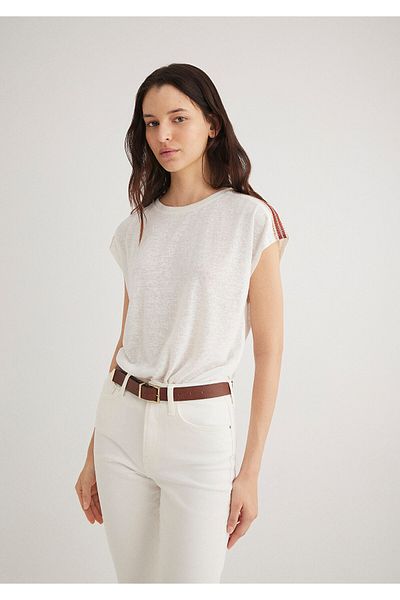 Mavi Tricou alb cu potrivire obișnuită / croială normală 1612658 -70057