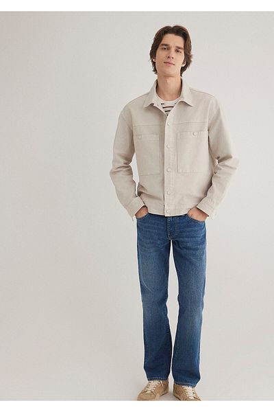 Mavi Μπεζ πουκάμισο Oversize με λεπτομέρεια τσέπης / Φαρδιά κοπή 0211406 -70322