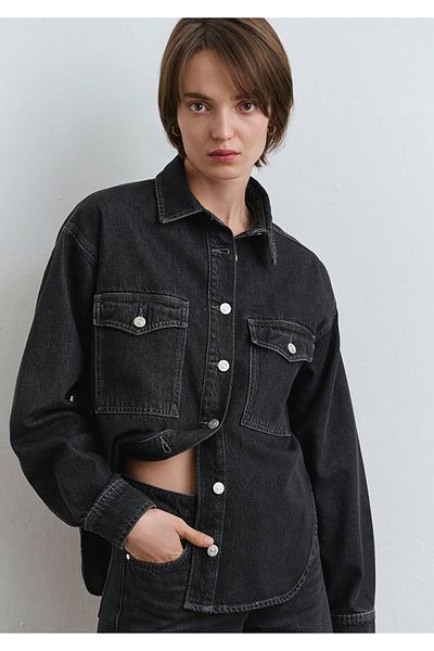 Mavi Cămașă de jeans Bekka Classic Denim Antracit Boyfriend 1211000 -89238