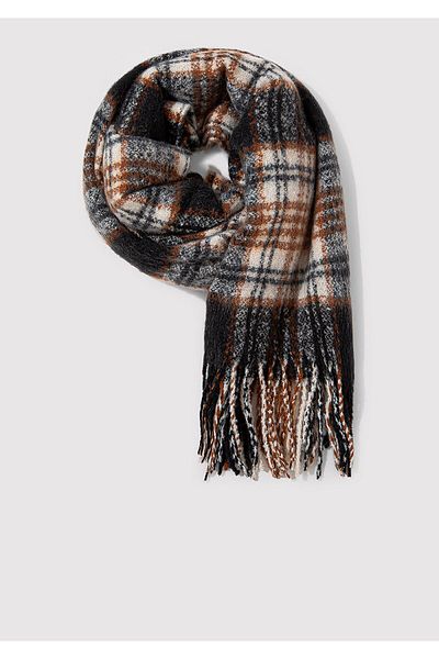 Mavi Black Checkered Scarf - 0911547 -900