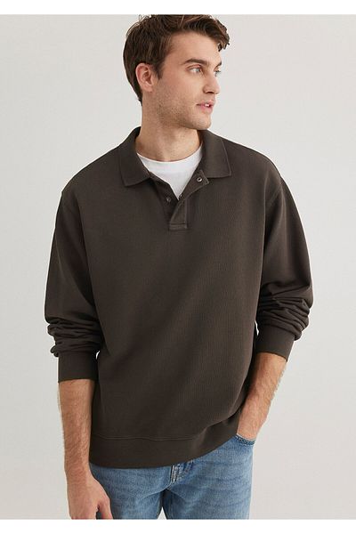 Mavi Polo Neck Brown Sweatshirt 0S10323-70092