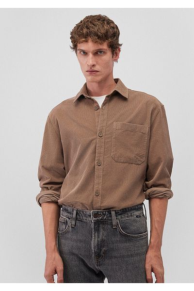 Mavi Καφέ βελούδινο πουκάμισο Loose Fit / Loose Relaxed Fit 0211214 -70380