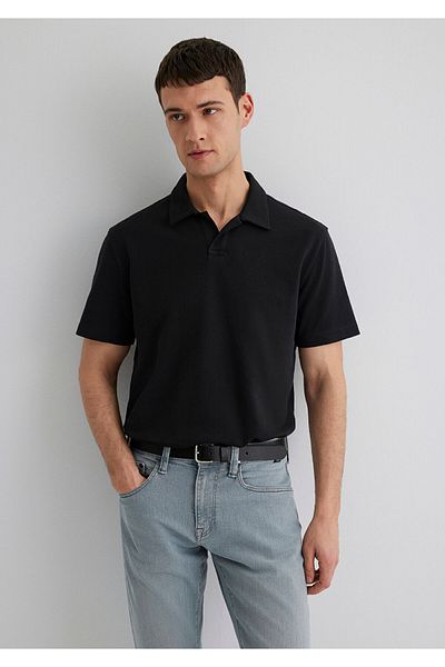 Mavi Schwarzes Polo-T-Shirt – Lockere Passform0611904-900