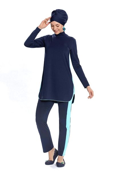 Starinci Mayo Costum de baie acoperit complet Lycra Albastru Marin Design Sport Albastru Garni