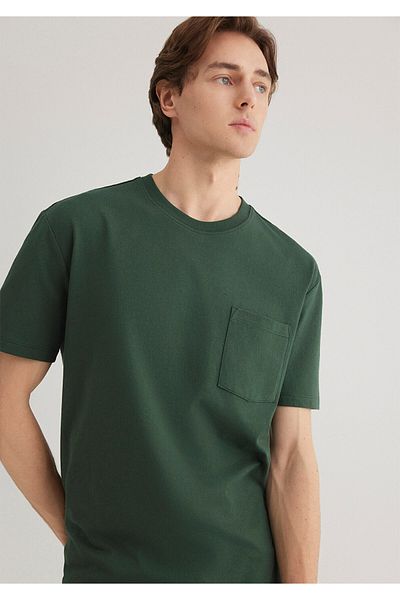 Mavi Crew Neck Green Basic T-Shirt Loose Fit / Loose Relaxed Fit066248-81570