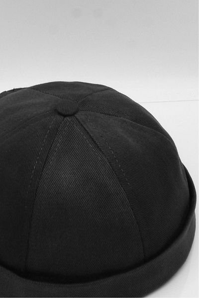 Külah Women's Hipster Folded Cap Black Docker Hat