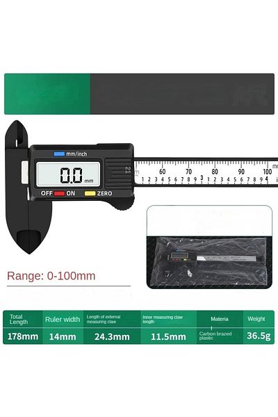Choice 100mm(NOT BATTERY) Tool Vernier Caliper Woodworking Tools Lcd 6 Inches 100/150mm Digital Ruler Carbo